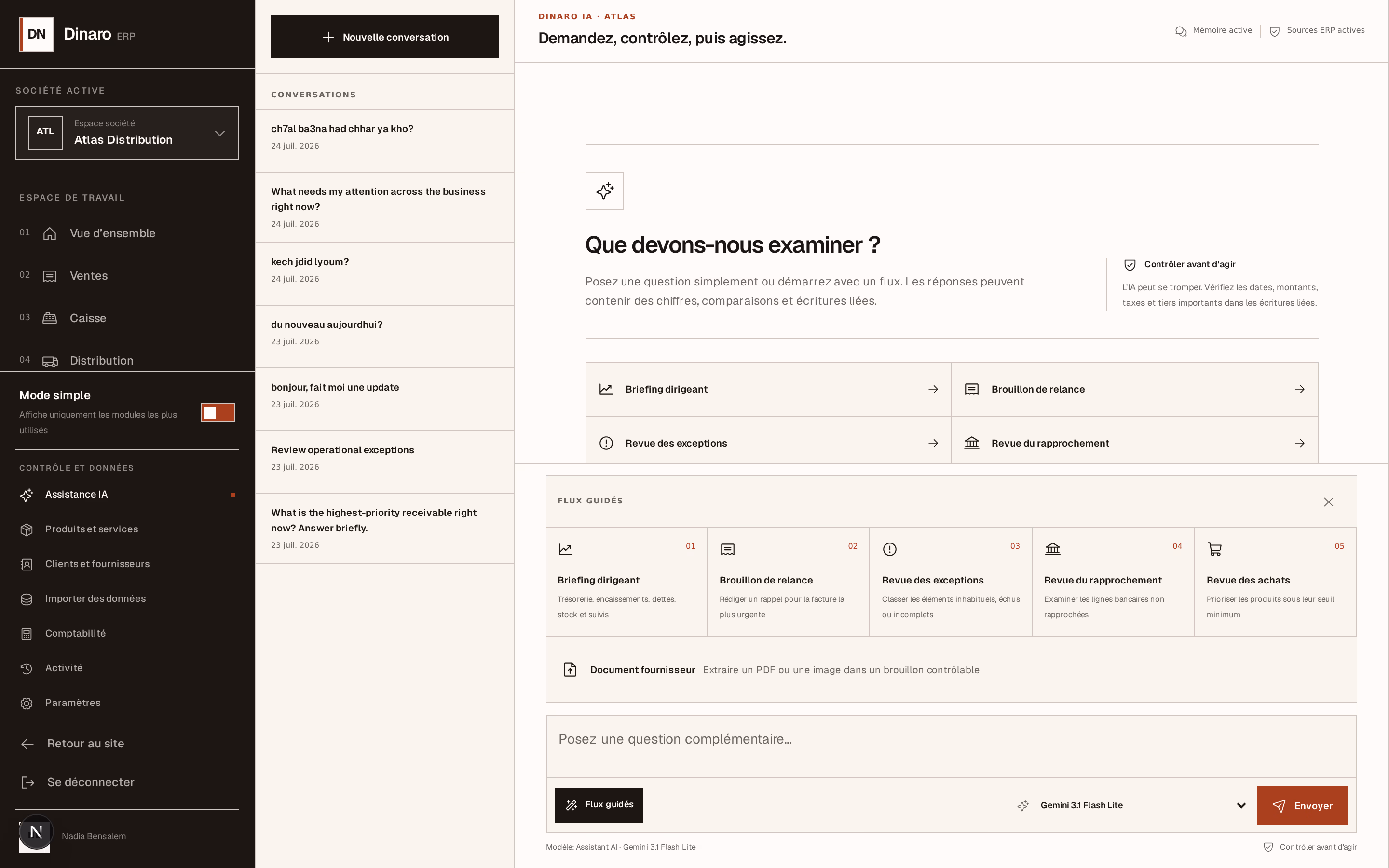Capture d’écran : workflows