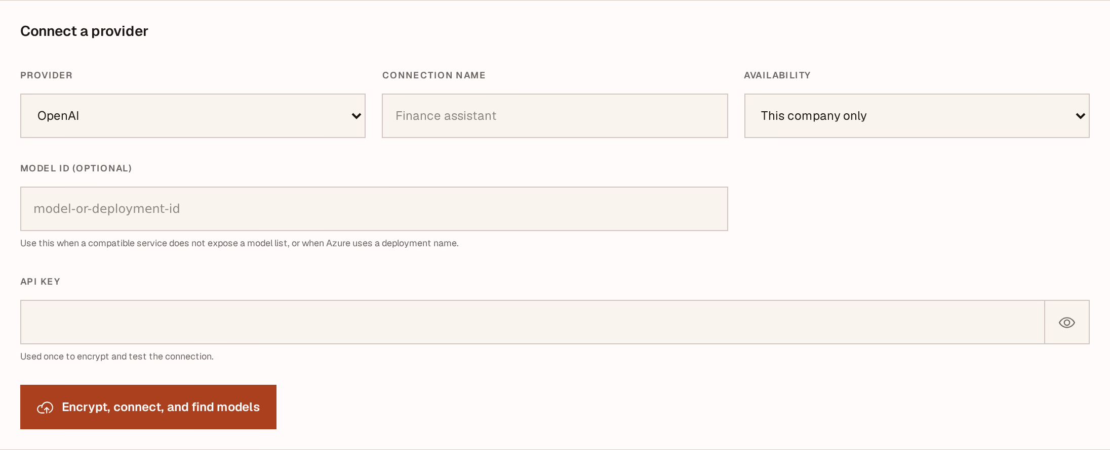 Screenshot: provider