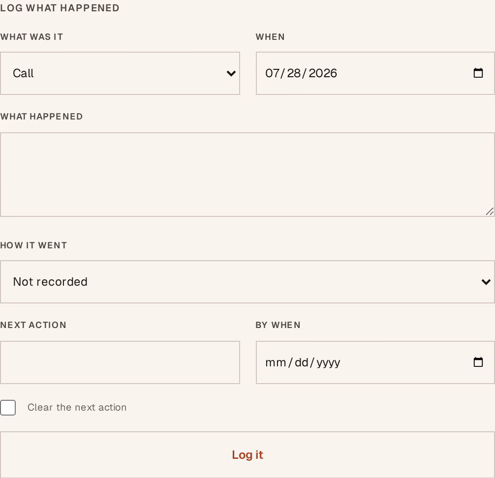 Screenshot: activity-log