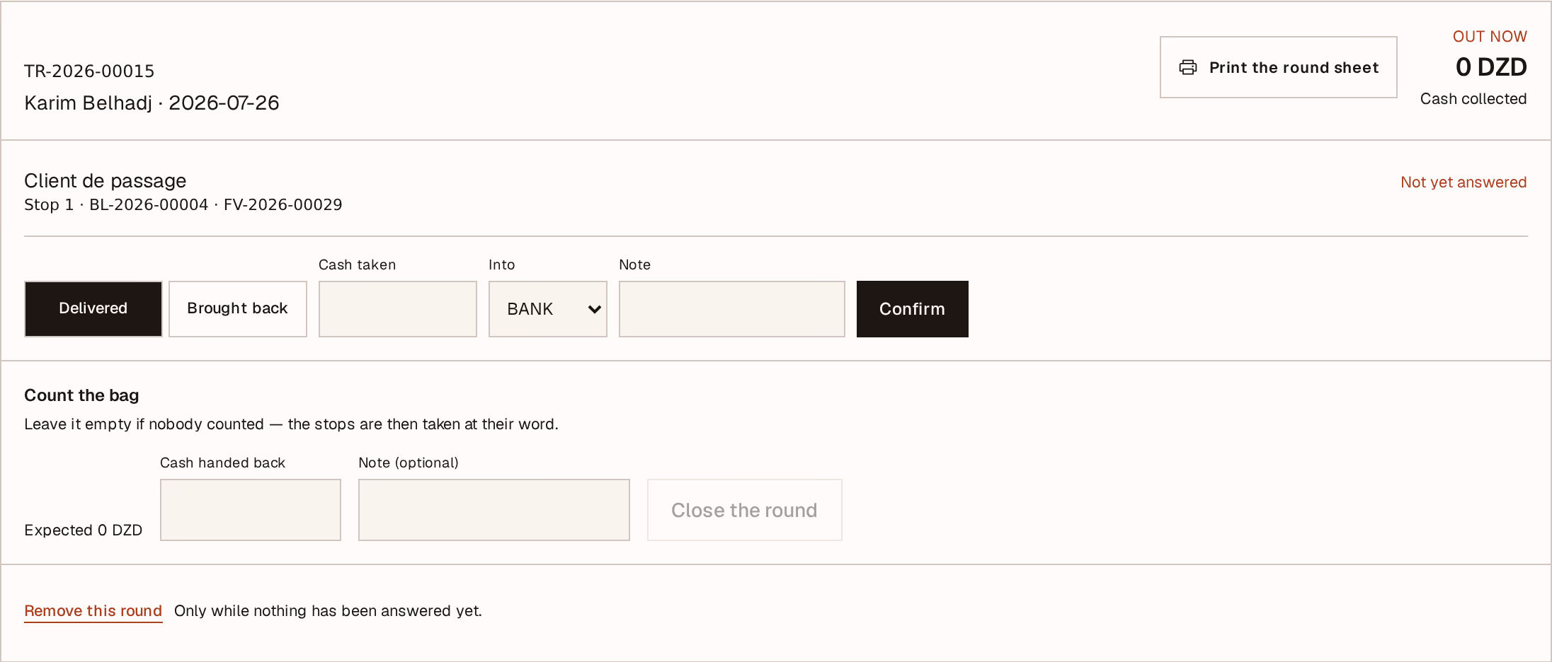 Screenshot: count-the-bag
