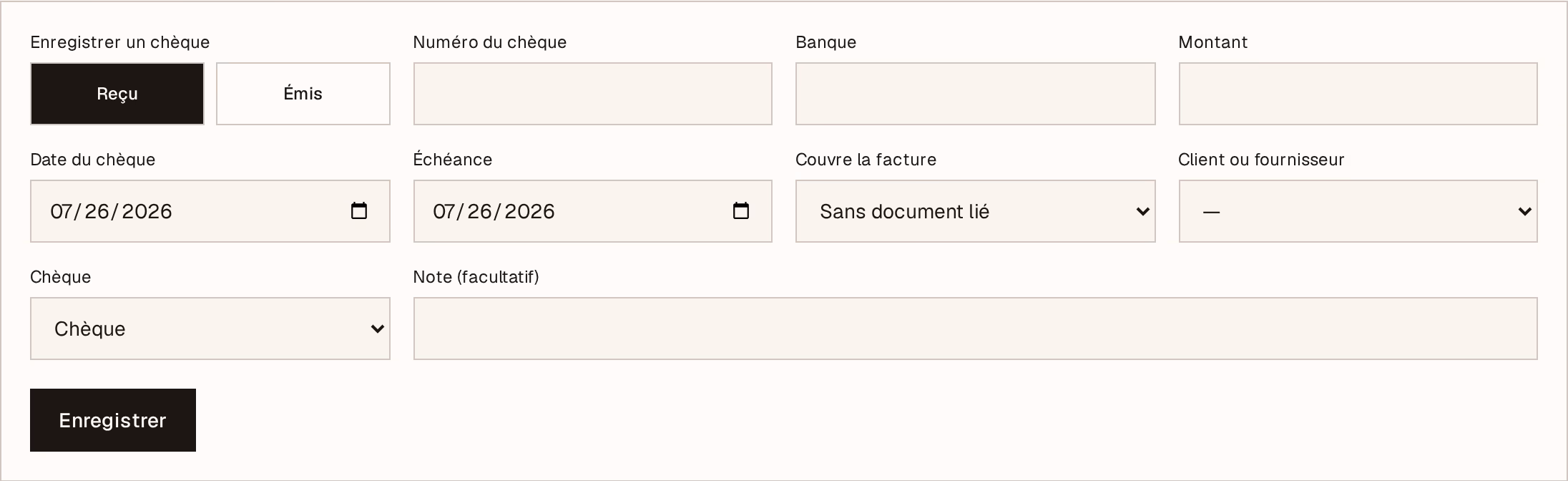Capture d’écran : cheque-form