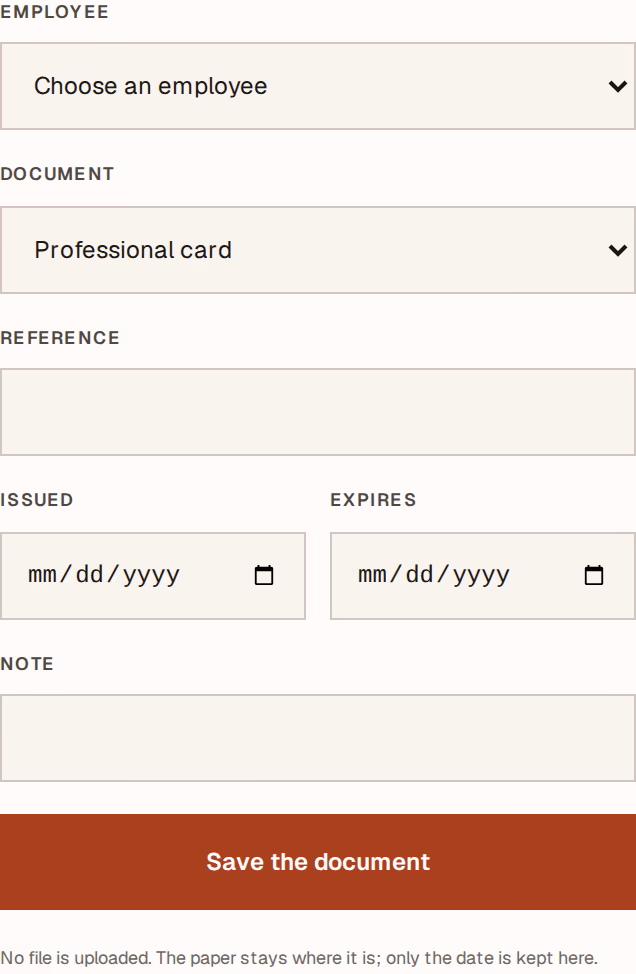 Screenshot: document-form