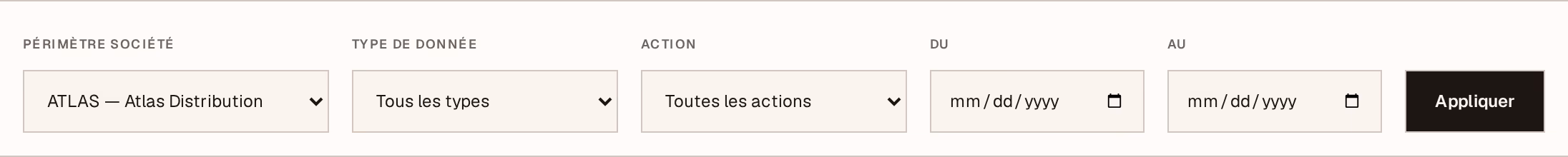 Capture d’écran : filters