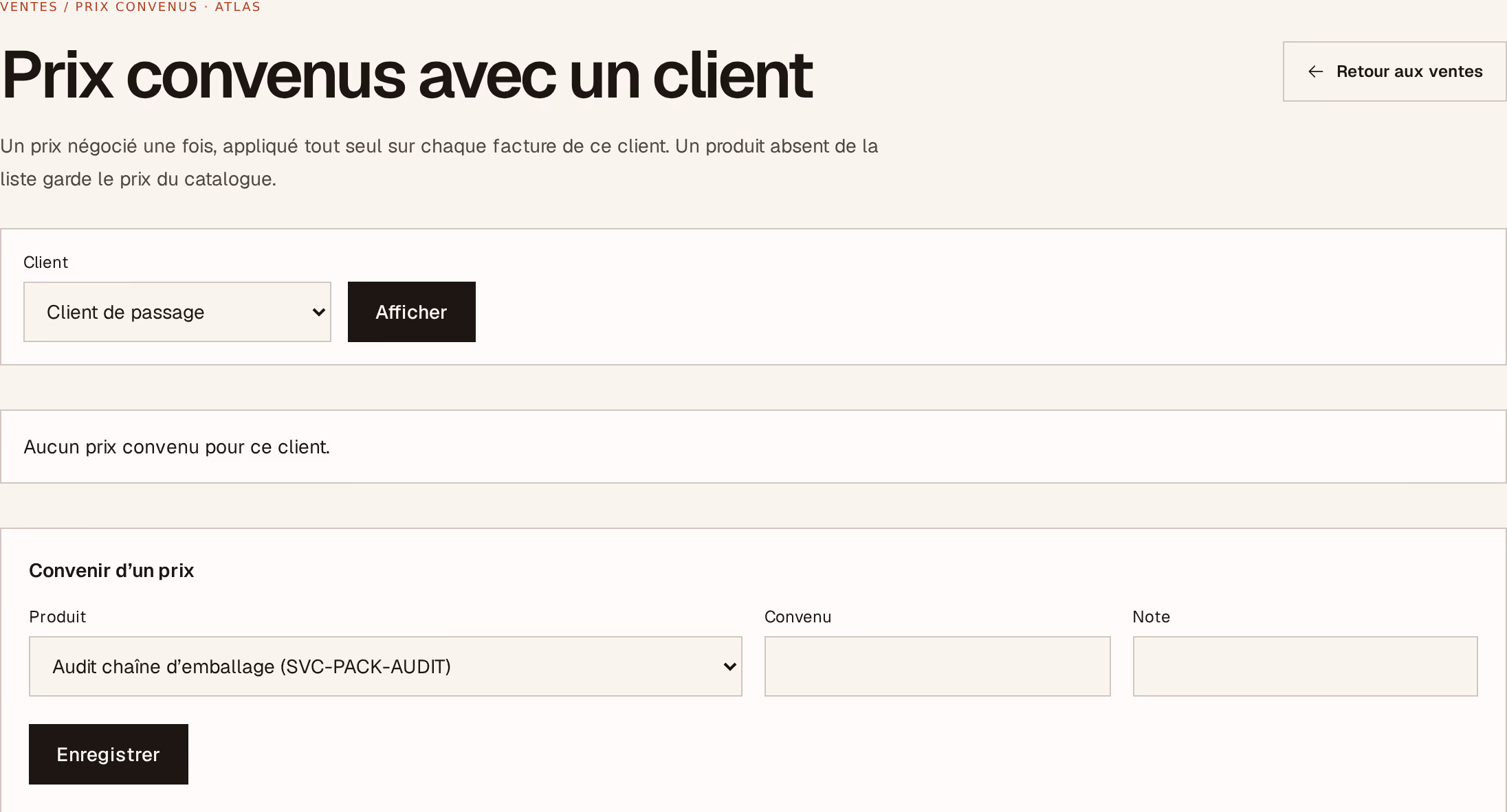 Capture d’écran : the-price-list