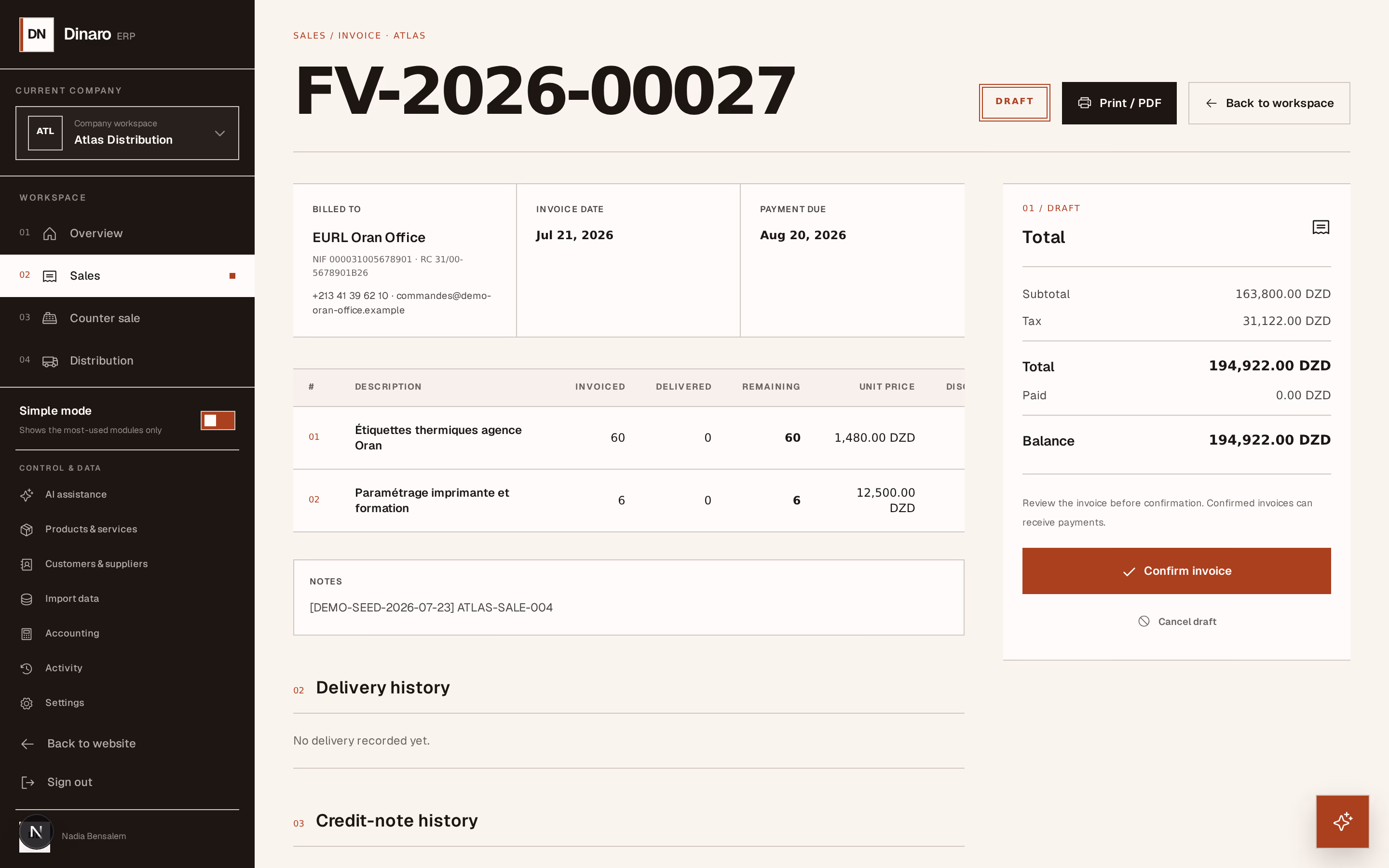 Screenshot: confirm