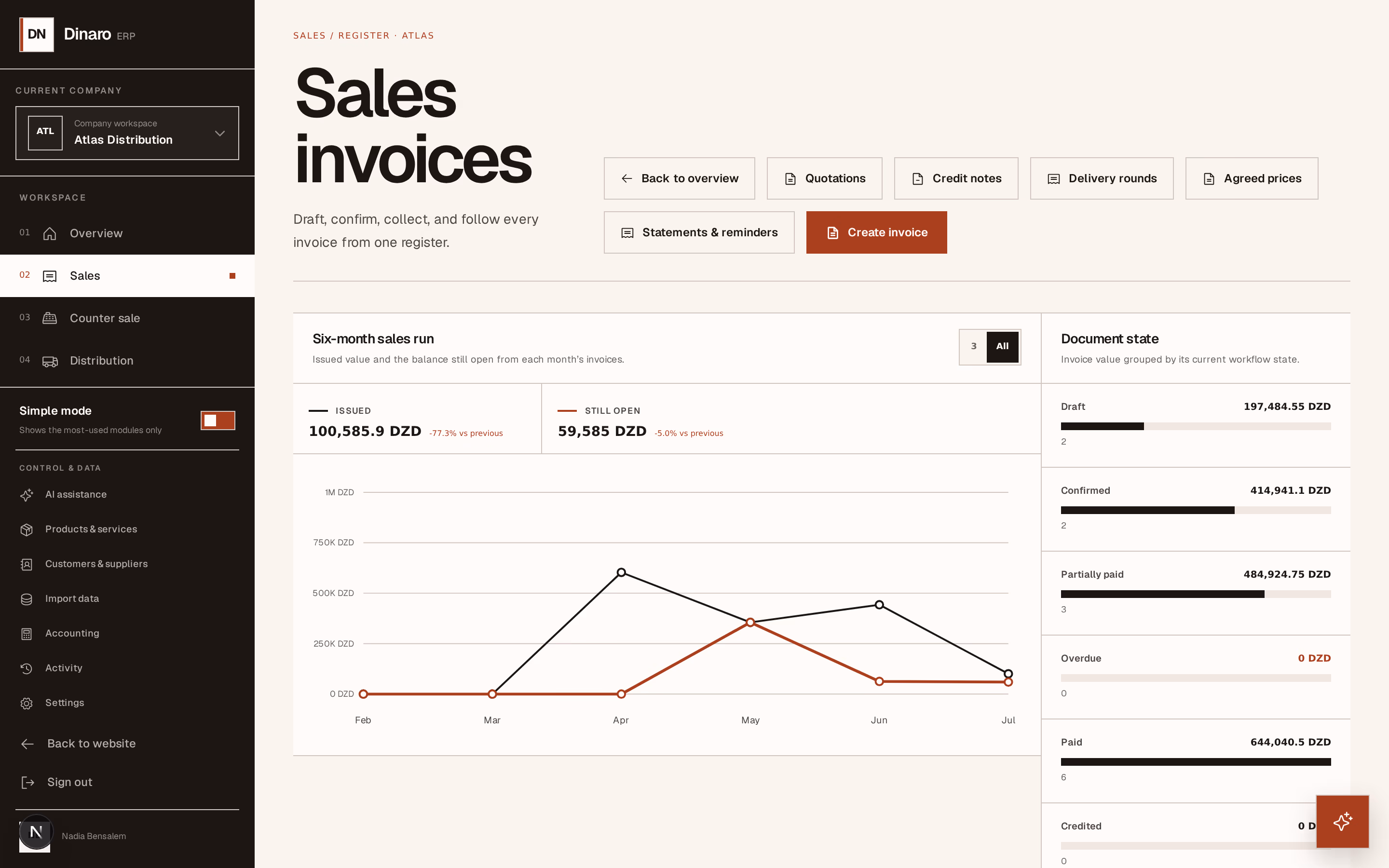 Screenshot: create-invoice