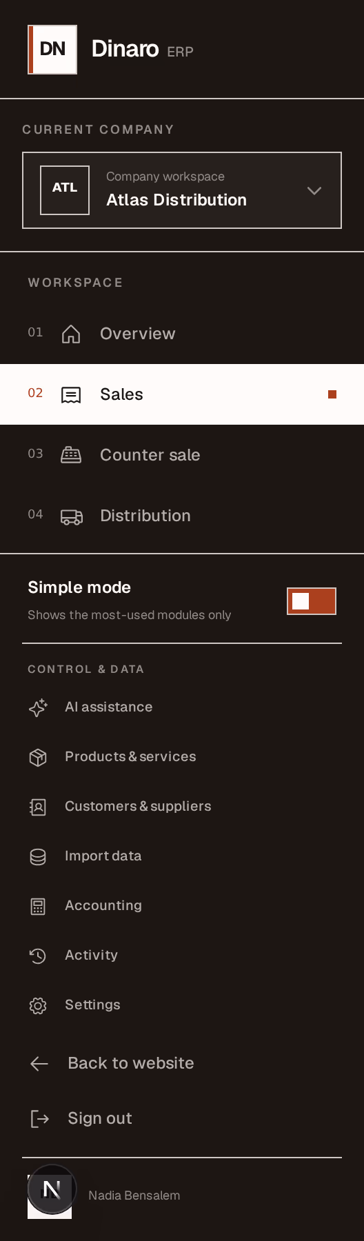 Screenshot: open-sales