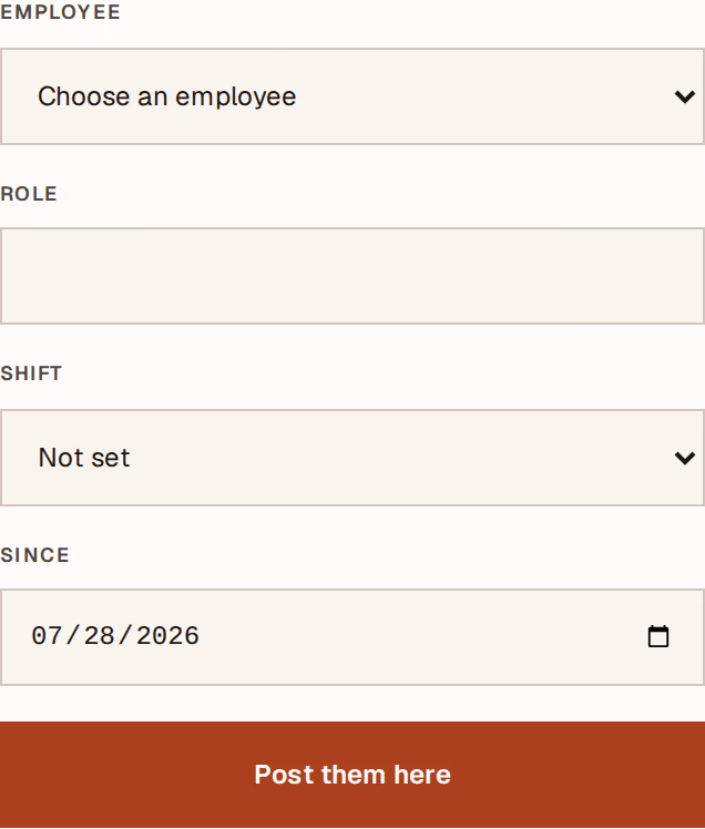 Screenshot: assign-form