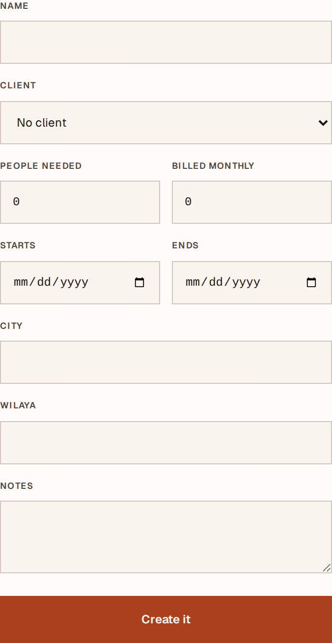 Screenshot: site-form