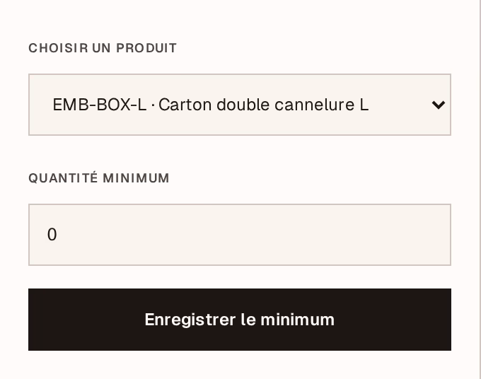 Capture d’écran : reorder-form